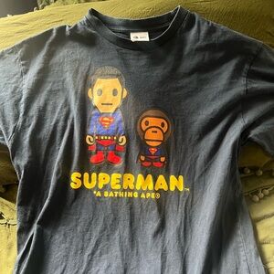 FITS MORE LARGE THEN XL BAPE SHIRT-NAVY COLOR